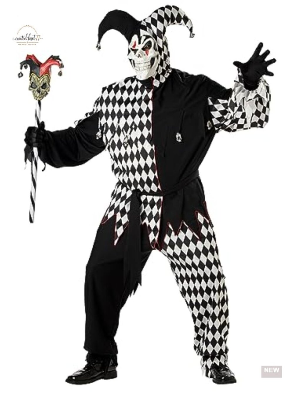 Plus Size Evil Jester Costume 100% Polyester Halloween Cosplay Men